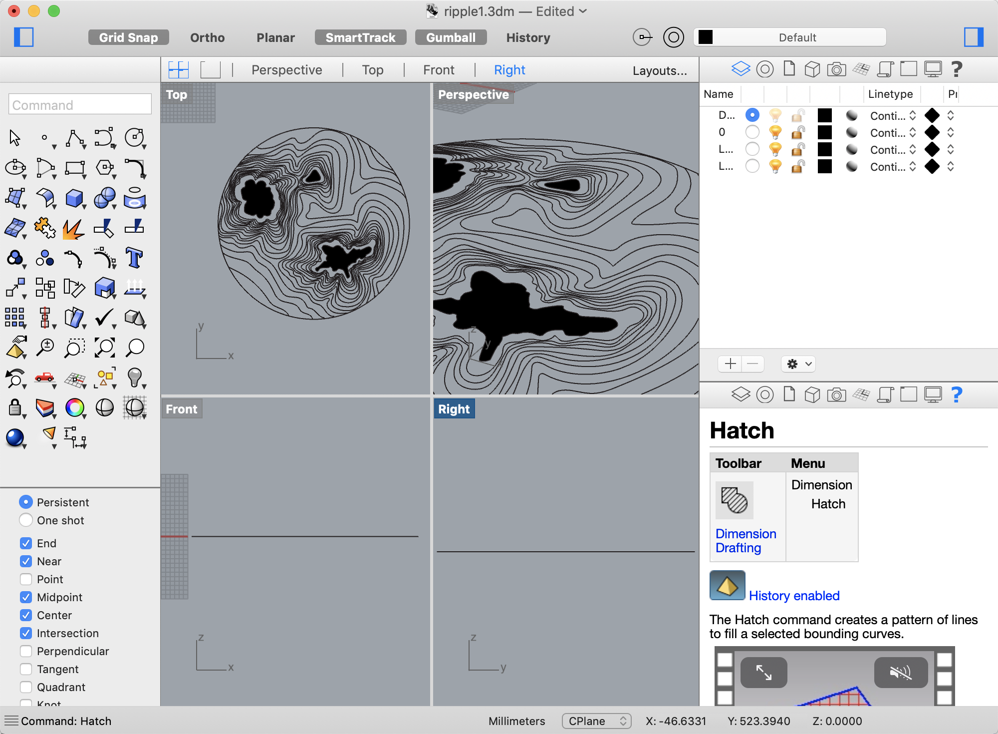 Screenshot of design in Rhino