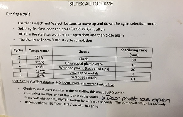 Autoclave Instructions